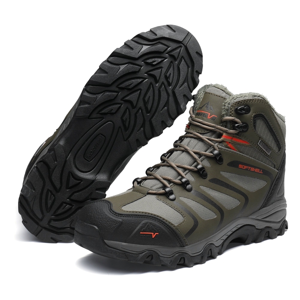 [Armadillo Series] Men's & Women's Warm Waterproof Hiking Boots - OLIVE-BLACK-ORANGE - 3
